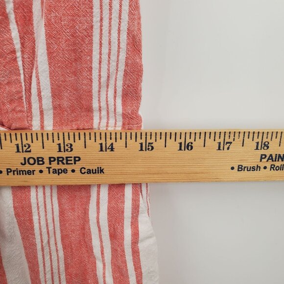 Old Navy Linen Blend Jumpsuit Women Size Medium Striped Sleeveless V Neck - Picture 11 of 13